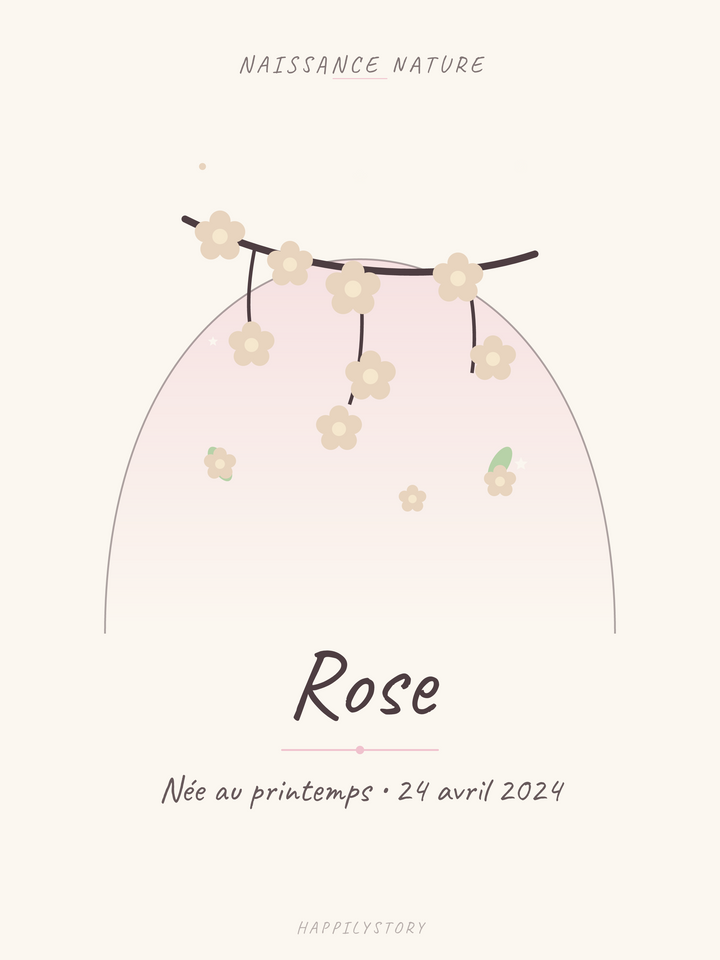 Affiche Naissance nature — Branche de cerisier