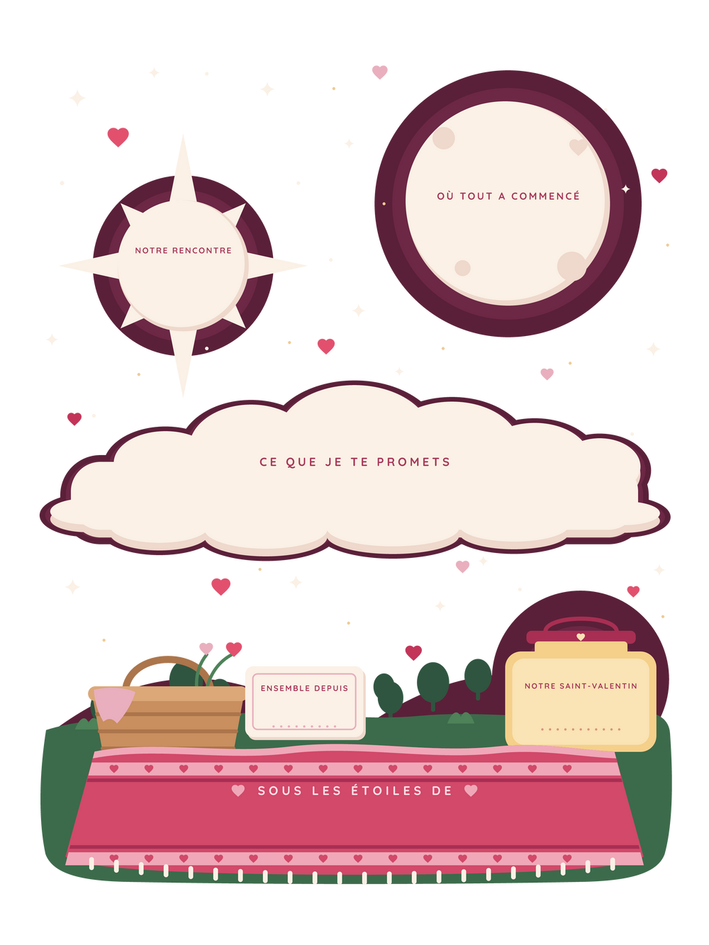 Affiche Saint-Valentin personnalisée | La promesse sous les étoiles