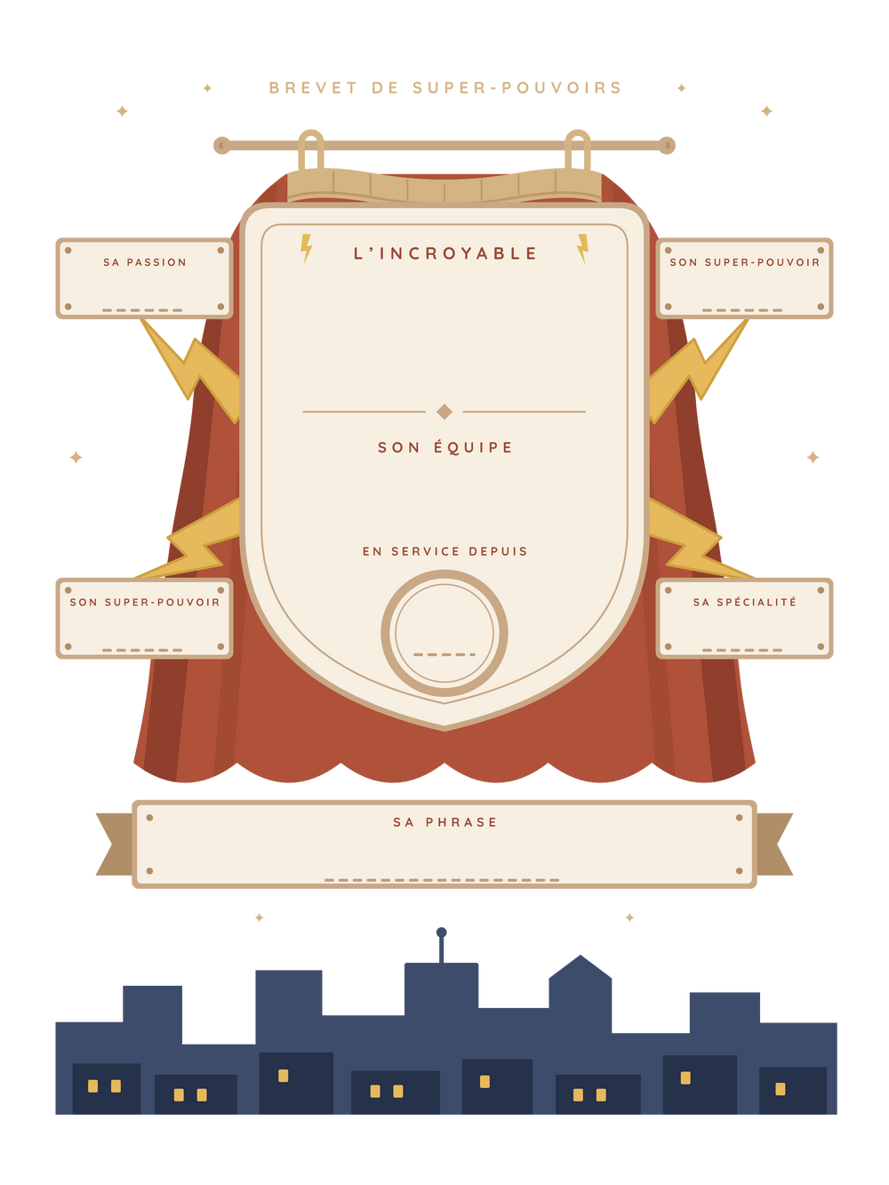 Affiche fête des pères personnalisée | Le super-papa