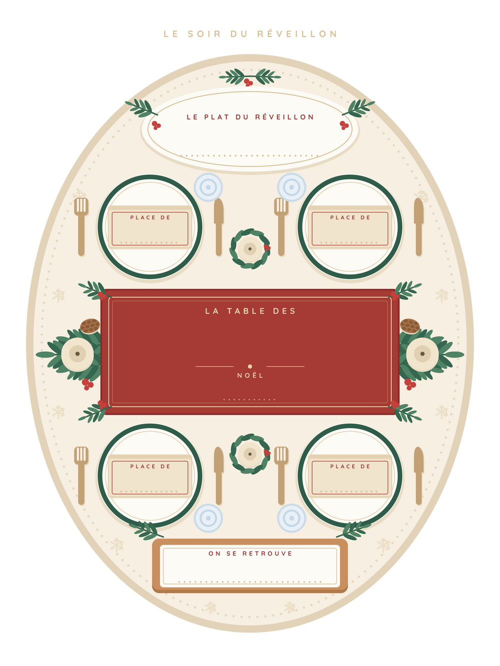 Affiche Noël personnalisée | La table du réveillon