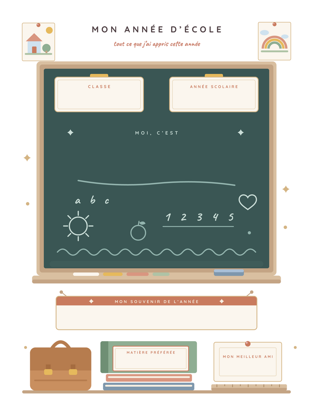 Affiche rentrée personnalisée | Le tableau de mon année