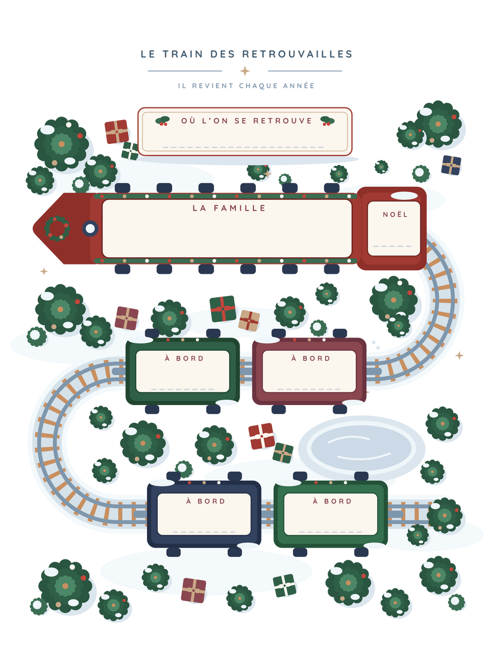 Affiche Noël personnalisée | Le train des retrouvailles