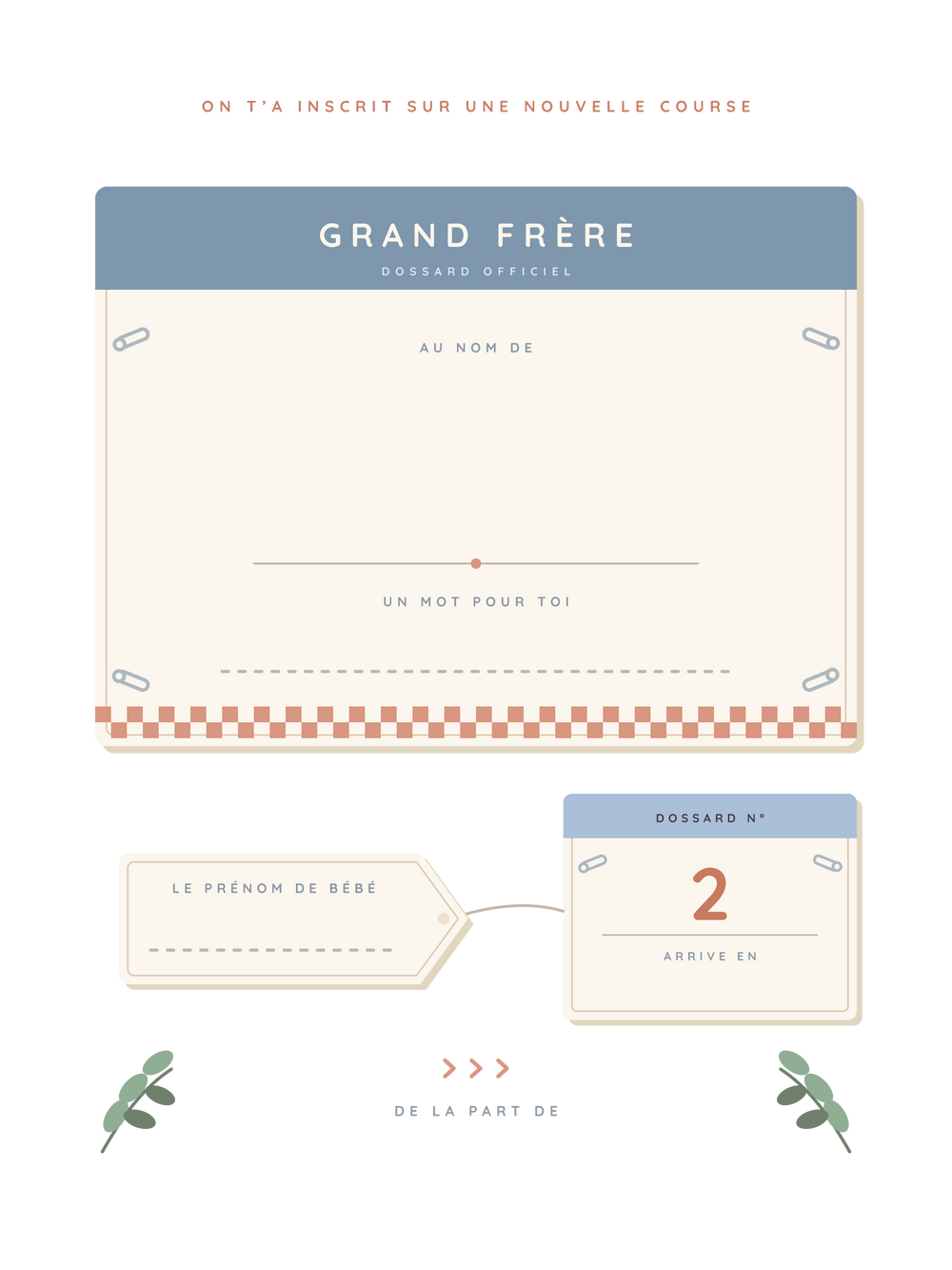 Poster annonce grossesse personnalisable | Tu vas être grand frère