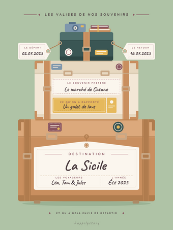 Poster voyage personnalisable | Les valises de nos souvenirs