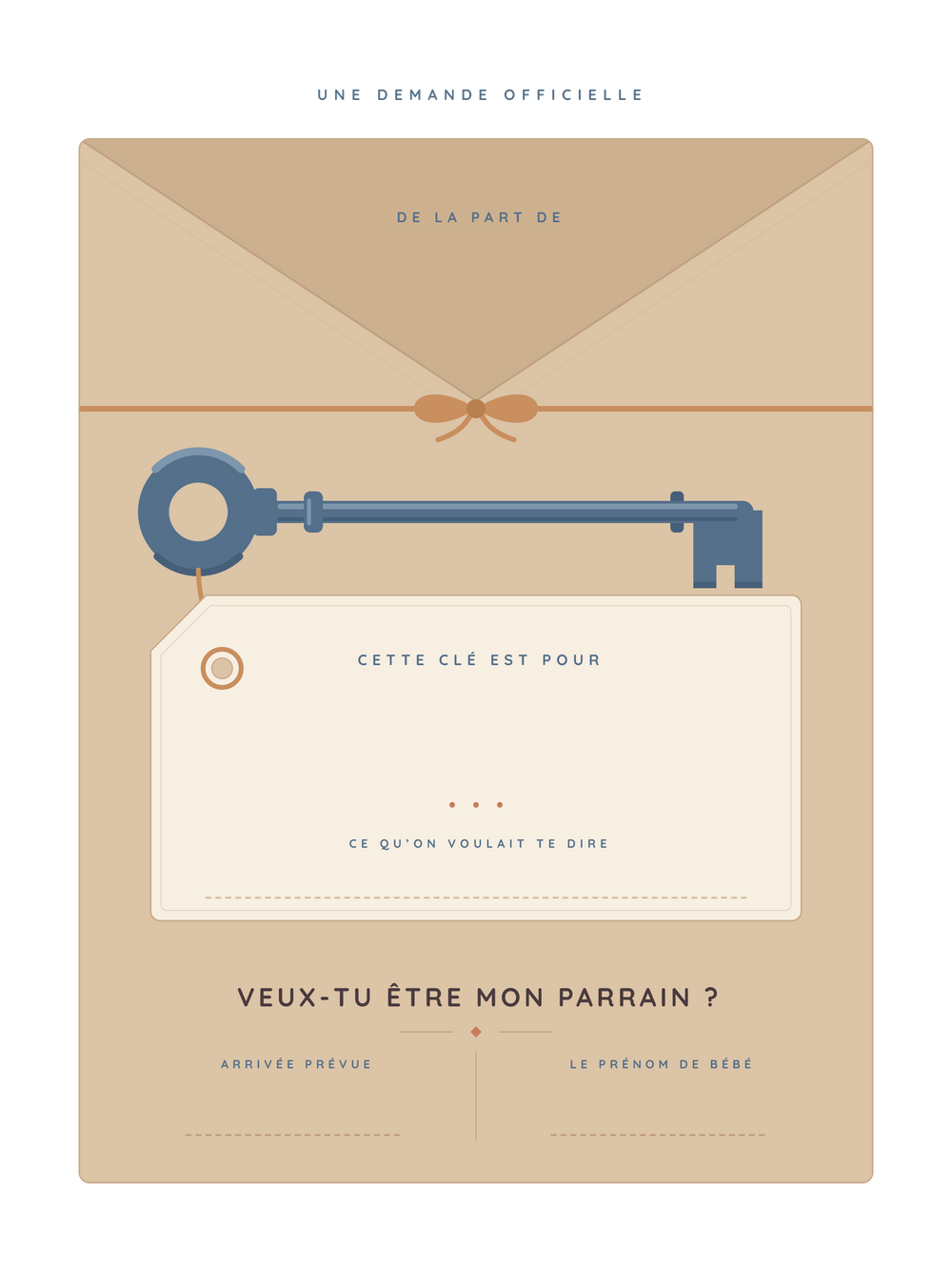 Poster demande parrain personnalisable | Veux-tu être mon parrain